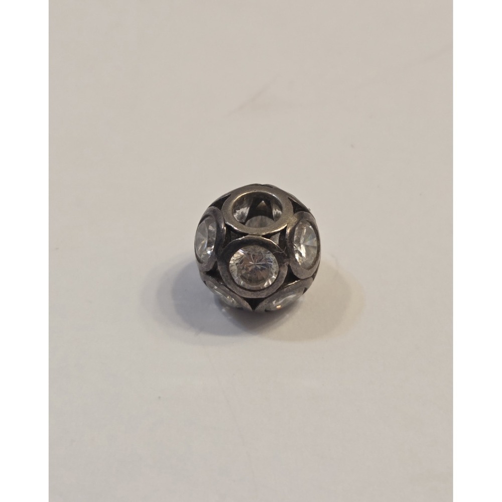 Vintage Sterling Silver Whimsical Lights Bead‎ Charm CZ 925